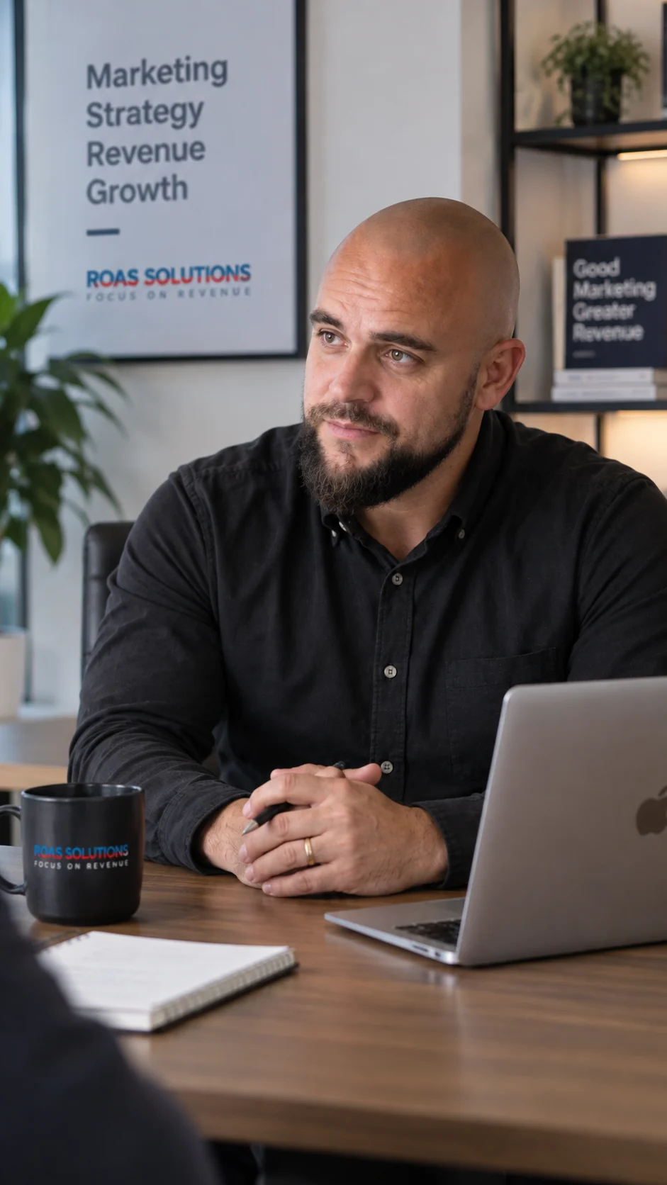 Kevin at work in the ROAS Solutions office