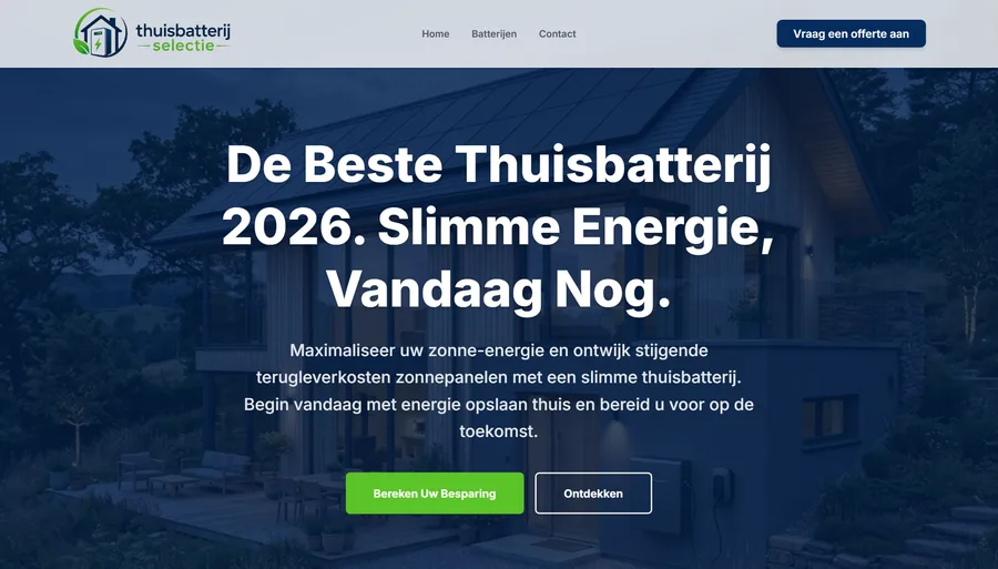 Thuisbatterij Selectie website