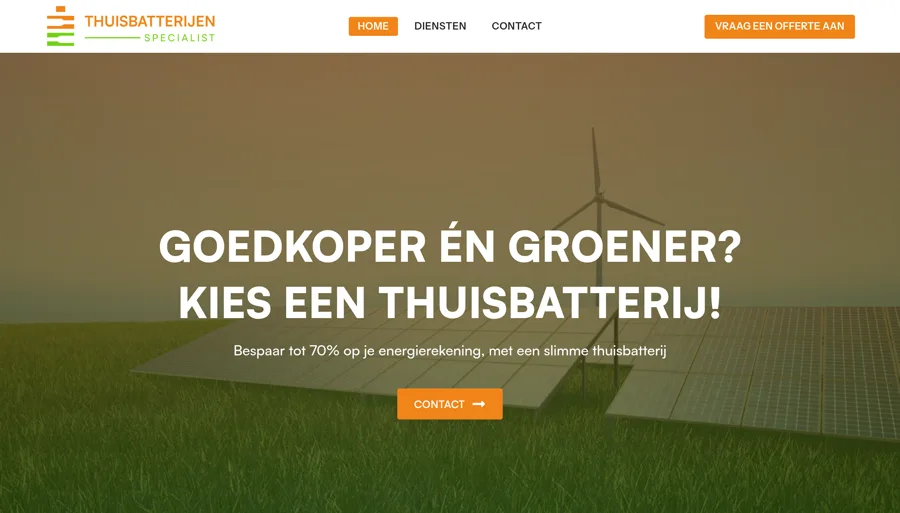 Thuisbatterijen Specialist website