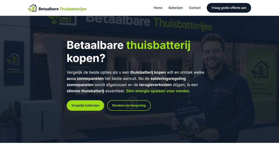 Betaalbare Thuisbatterijen website