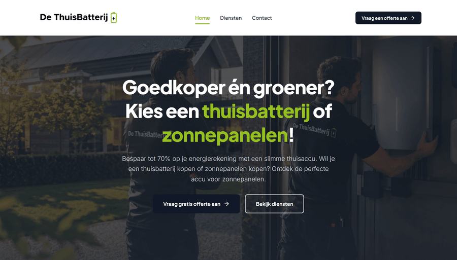 De Thuisbatterij website