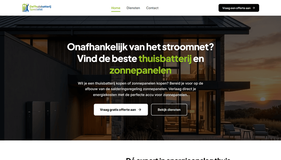 De Thuisbatterij Specialist website