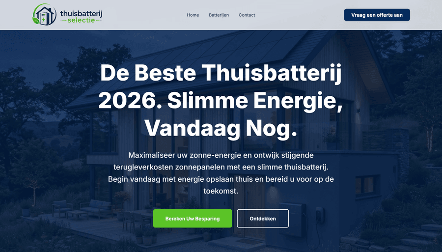 Thuisbatterij Selectie website